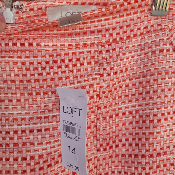 Ann Taylor Loft NWT Straight Pencil Tweed Mini Skirt Fully lined with pockets 14 - Picture 4 of 8